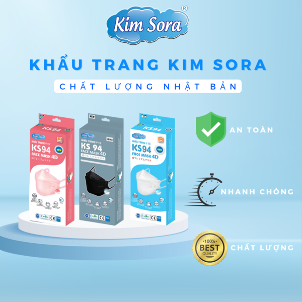 Khẩu trang y tế KS94 hộp 10 cái - Khẩu Trang Y Tế Kim Sora - Công Ty TNHH Kim Sora